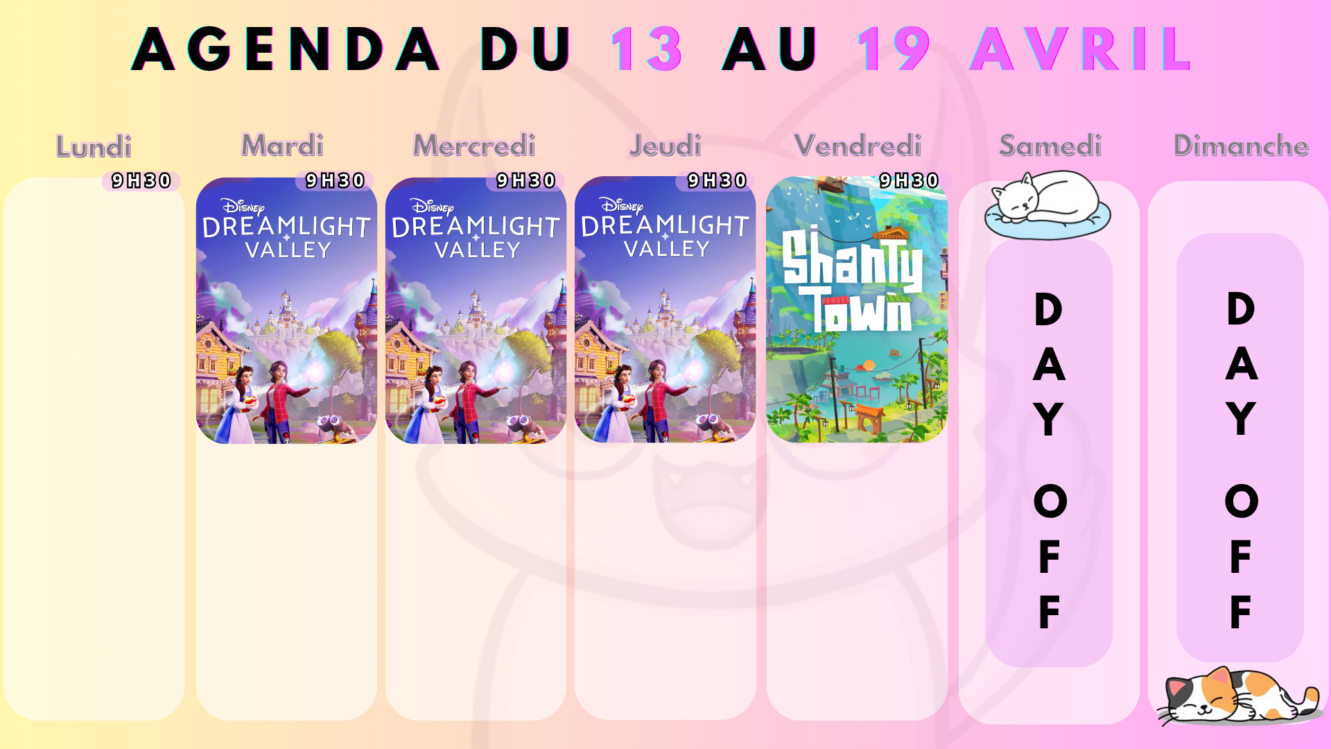 Planning des streams